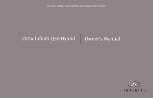 2014 Infiniti Q50 Hybrid Owner Manual